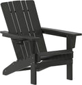 Flash Furniture Halifax Adirondack Chair with Cup Holder, Weather Resistant Poly Resin Adirondack Chair, Black