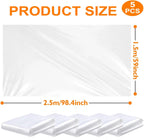 5 Pcs 98 x 59in Extra Large Balloon Bags for Transport, Thickened Reusable Clear Christmas Tree Disposal Bag, Large Balloon Storage Bags for Party Wedding Supplies