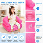 2 Pack Kids Inflatable Lounge Chair, Waterproof Ergonomic Portable Seating, 220LBS Capacity for Beach Camping Picnics Pool Use