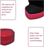 Luxury LED Lighted Ring Box - Heart Shaped Elegant Red Ring Case for Wedding Rings, Perfect for Engagement, Proposal, Anniversary, Ceremony, and Gift Giving