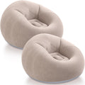 Realspring Inflatable Bean Bag Chairs Outdoor Blow up Camping Chairs Inflatable Lazy Sofa Folding Portable Bean Bag Loungers Couch for Movie Night(Coffee,2 Pcs)