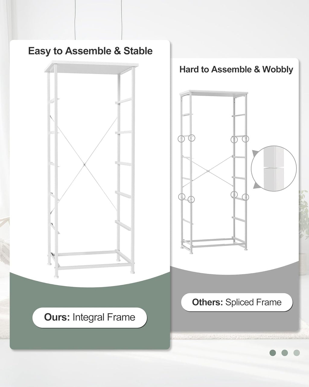 Crestlive Products Tall Dresser for Bedroom Vertical Storage Tower - Sturdy Steel Frame, Wood Top, Easy Pull Fabric Bins, Handles - Organizer Unit for Hallway, Entryway, Closets - 6 Drawers (White)