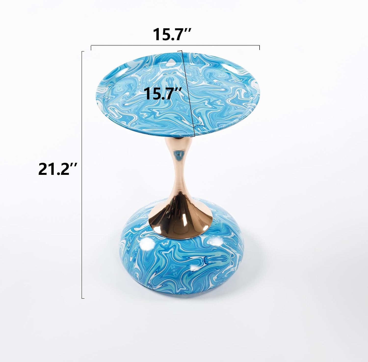 End Coffee Table Round Side Table, Metal Pedestal Table, Accent Table for Small Spaces, Drink Martini Table Decoration for Living Room