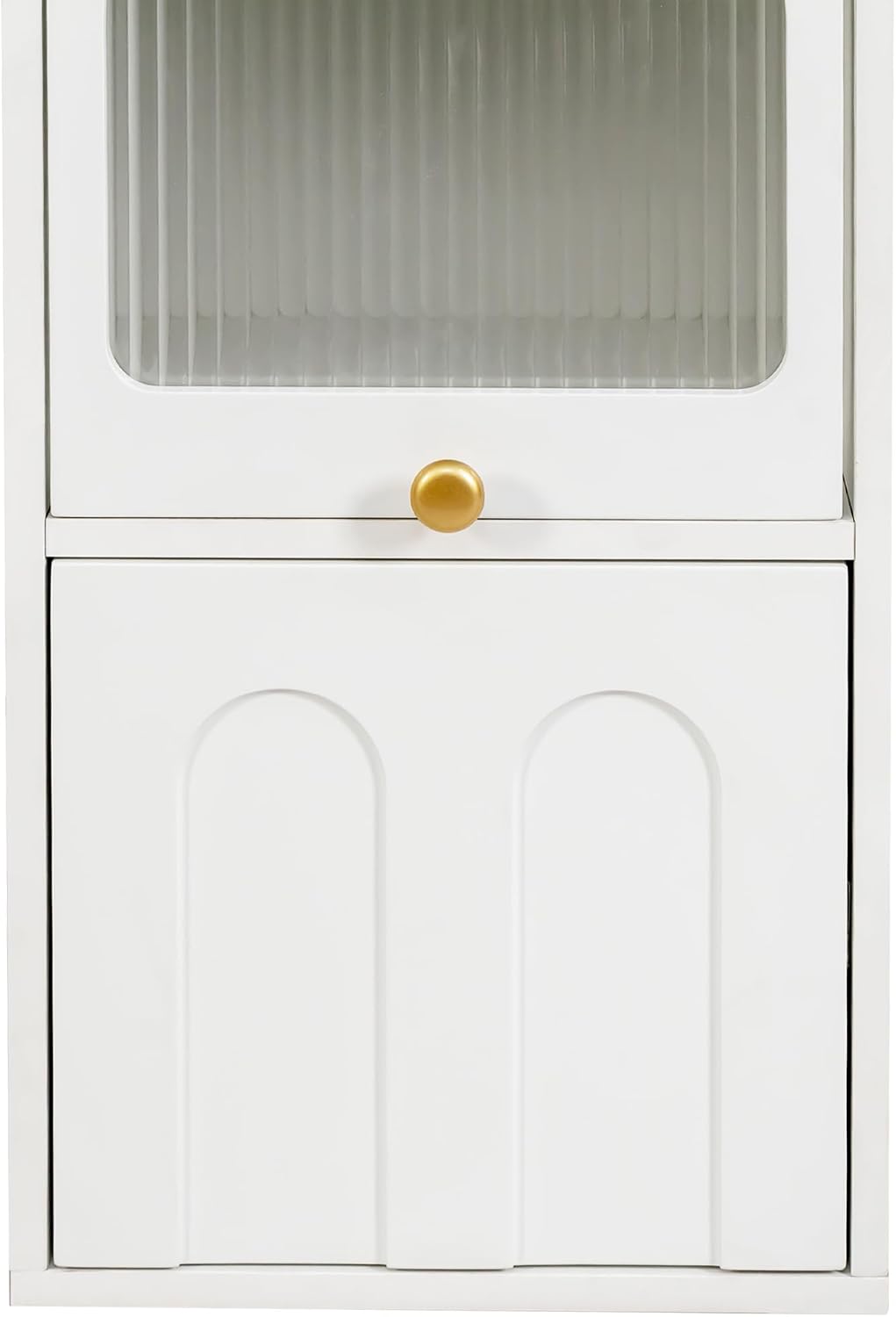 71" High Pantry Cabinet Kitchen Hutch Cabinet with Doors & Open Shelves, Stylish Wooden Sideboard Cupboard Storage Cabinet, Anti-Tip Design Hutch for Kitchen Bathroom(White)