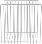 Square Geometry Retro Side Table, Linear Metal End Table, Iron Multi-Purpose Desktop Shelf, Wire Cube Storage Rack, Book Stackable, Accent Table, Nightstand for Bedroom (Silver)