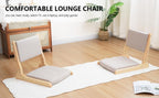 Japanese Floor Chair with Back Support, Foldable Meditation Chair, Legless Tatami Chair with Cushion, Floor Seat for Living Room, Bedroom, Bay Window (1, Gray)