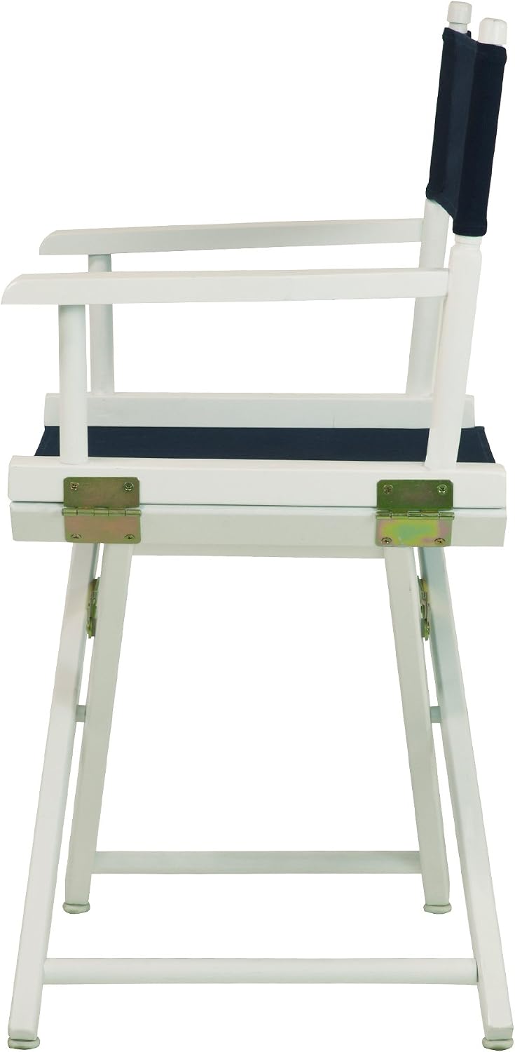 Casual Home 18" Director's Chair White Frame with Navy Canvas