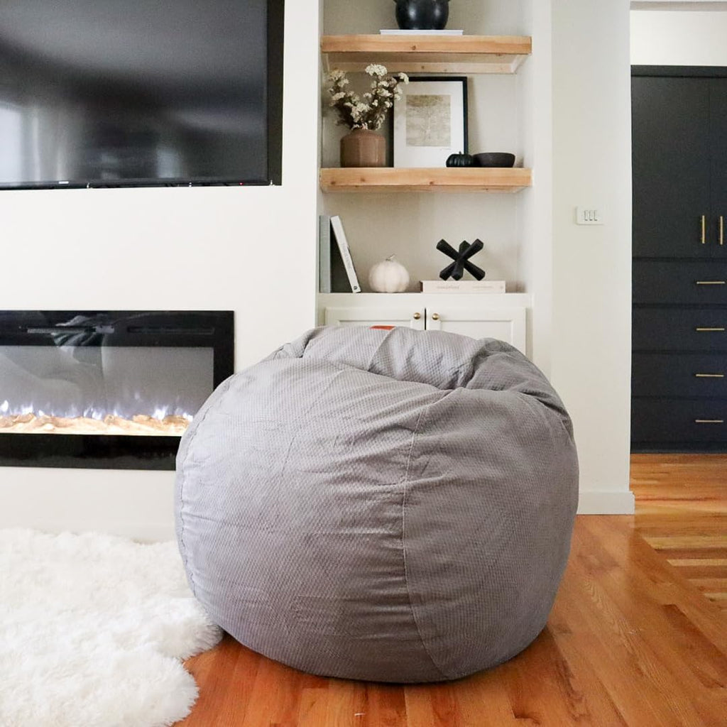 CordaRoy's Faux Fur Bean Bag Chair, Convertible Chair Folds from Bean Bag to Lounger & Chenille Bean Bag Chair, Convertible Chair Folds from Bean Bag to Lounger, As Seen on Shark Tank