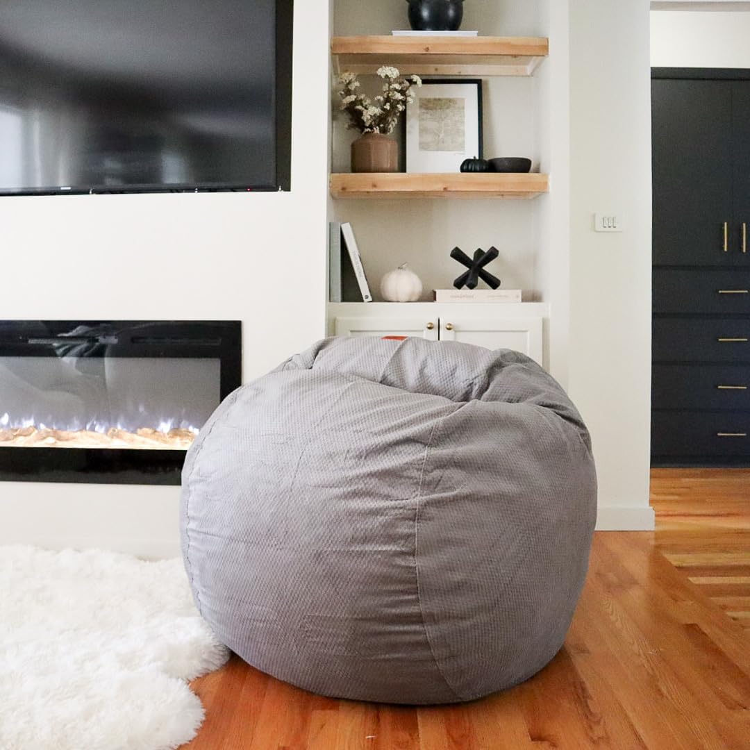 CordaRoy's Faux Fur Bean Bag Chair, Convertible Chair Folds from Bean Bag to Lounger & Chenille Bean Bag Chair, Convertible Chair Folds from Bean Bag to Lounger, As Seen on Shark Tank