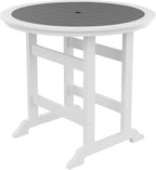 Outdoor Patio Table Bar Height Table and Bar Chairs Set of 4, for Garden Backyard Poolside Balcony, Umbrella Hole (5 PCS, Grey and White)
