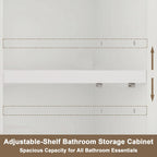 ChooChoo Bathroom Storage Cabinet with Adjustable Shelves, Tall Storage Cabinet with 2 Doors and 1 Drawer, Freestanding Cupboard for Small Spaces, White, 11.8 Inches Wide