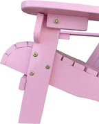 Gecheer Pink Wooden Kids Adirondack Chair for Outdoor or Indoor Use – Sturdy Poplar Wood, Wide Seat & Armrests, Easy Assembly, 110 lb Weight Capacity