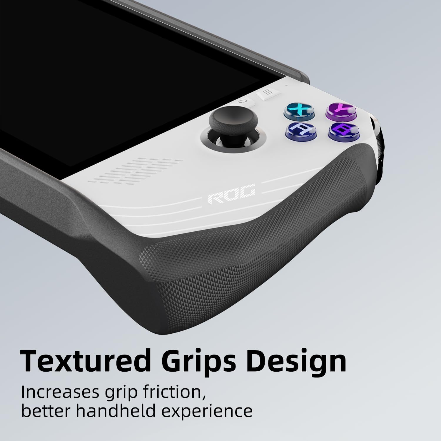 Skull & Co. GripCase Ally for ROG Ally (2023 Model): A Soft Protective Case with Textured Grips Full Protection and Stand, Shock-Absorption Non-Slip and Anti-Scratch Cover Design - Black