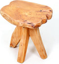 Brefhome Natural Cedar Wood Stool, 14.5" Tall Hand-Carved Tree Stump End Table, Unique Live Edge Plant Stand, Rustic Mushroom Stool for Living Room, Garden & Indoor Decor, Fully Assembled