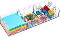 Magnetic 3-in-1 Acrylic Sticky Note Holder, 3" x 3" Post It Notes & Memo Pad Dispenser, Desk Organizer for Office, Home, School | Clear