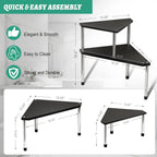 Weenson Bathroom Counter Organizer Over Sink for Toiletries, Makeup, Kitchen Countertop Organizer Spice Rack for Salt, 2-Tier Corner Counter Shelf for Coffee Area Storage Dresser Table(Black)