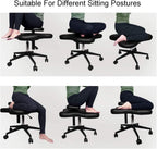 Cross Legged Chair with Wheels - Height Adjustable Kneeling Chair for Office, Home, Yoga, and Meditation (Svart)