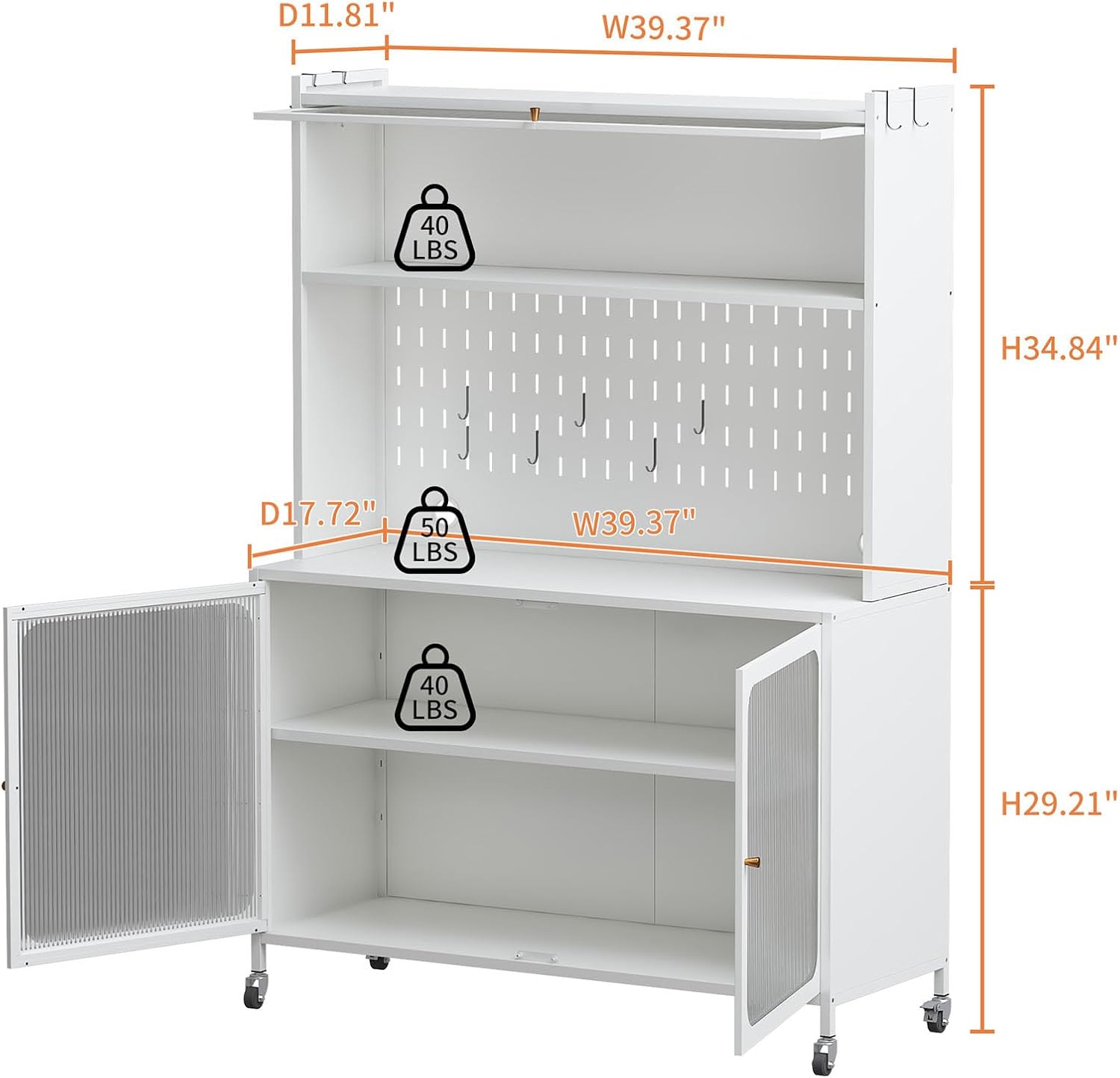 Pantries, Kitchen Pantry Cabinet, Tall Storage Cabinet with Glass Doors & Adjustable Shelves, Cabinet Cupboard for Kitchen, Living Room, Dinning Room