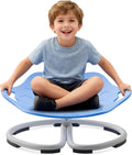 Spinning Chair for Autistic Kids, Sensory Swivel Chairs, Sit and Spin Sensory Toys with Grippable Handle Design, Trains Body Coordination, Autism ADHD Chairs Indoor Outdoor Play Equipment (Blue)