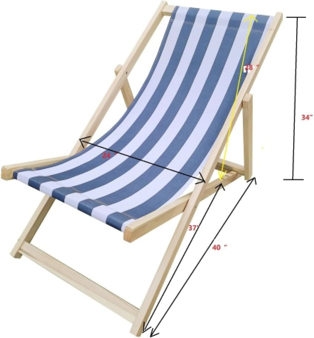Populus Wood Sling Chair Dark Blue