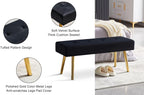 Upholstered Bench for Bedroom End of Bed, 40-inch Entryway Bench for Living Room, Dining Bench with Padded Seat and Metal Legs for Kitchen Bedroom,Indoor and Hallway (Black Velvet Bench)