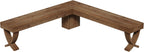 L Shaped Solid Wood Corner Bench, 55-Inch Farmhouse Table Bench with X-Shaped Leg, Backless Entryway Shoe Bench, for Dining Room, Hallway, Rustic Brown