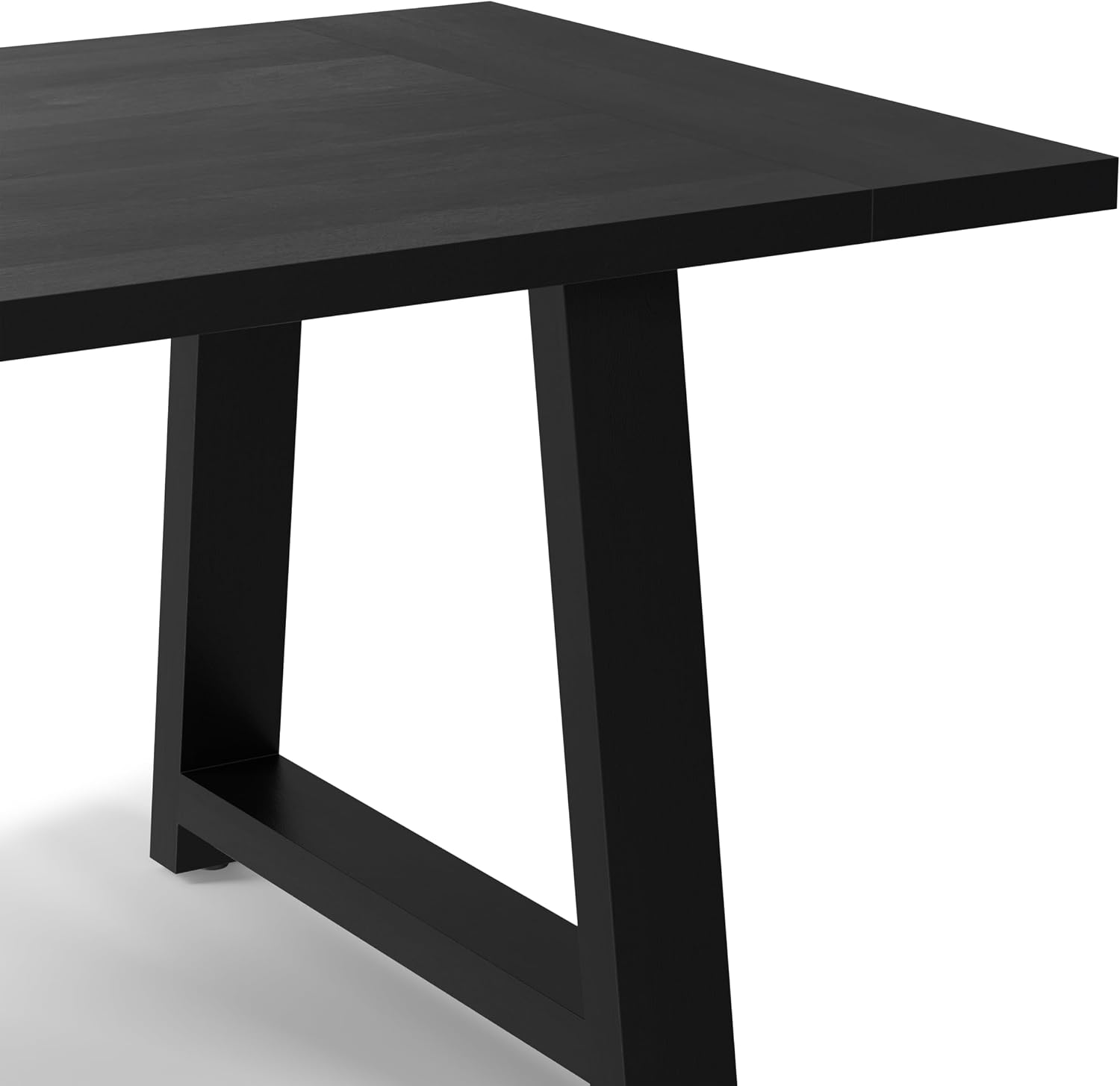 SIMPLIHOME Whitley Dining Table - 72 inch Wide Solid Mango Wood Rectangular Table in Black, Modern Farmhouse Style for Dining Room or Kitchen with Extra-Thick Trestle Base, Seats 6