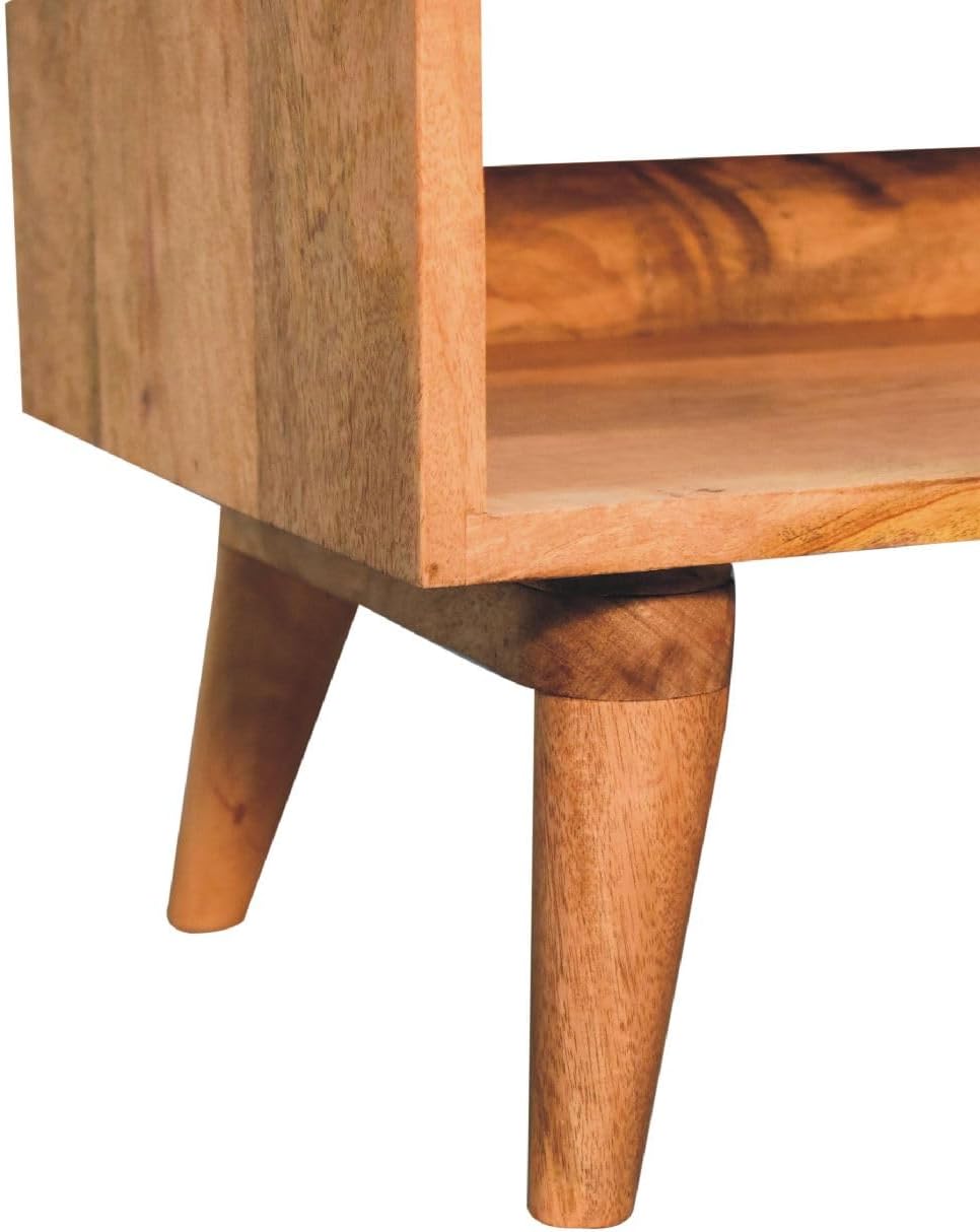 Oak-ish Bench with Tan Leather Seatpad