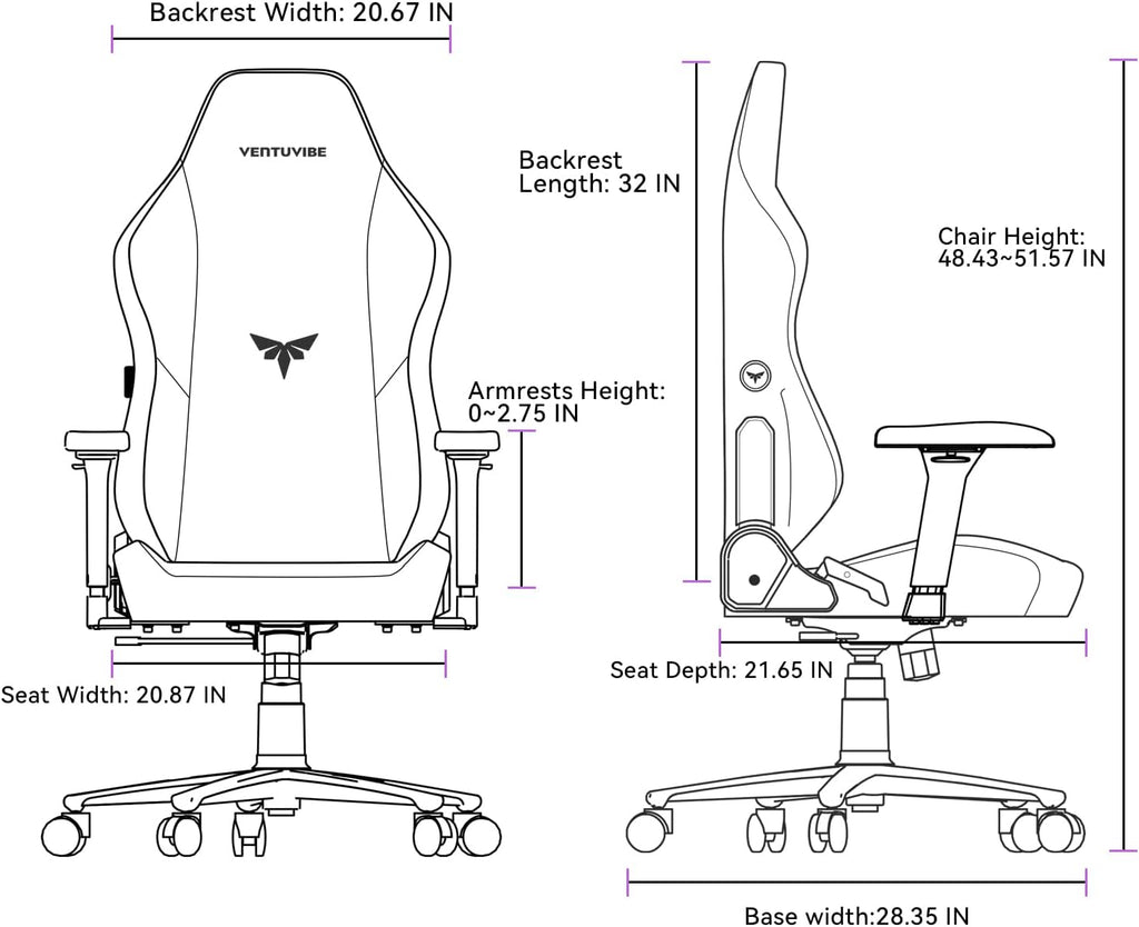 Gaming Chair - High Back Ergonomic Computer Chair with Lumbar Support, Video Game Chair-4D Adjustable Armrests,170° Reclining & 320lb Capacity,PU Leather Office Chair for Adults