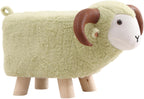 Animal Footstool Footrest Ottoman Soft Non Slip Feet Multifunctional Home Decor Kids Stool for Playroom Indoor Living Rooms, Green