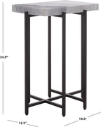 SAFAVIEH Home Collection - Aloha Side Table with Grey Marble Top & Black Iron Base, Modern Accent Table, Fully Assembled (ACC3748A)