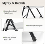 Folding Chairs 6 Pack, Outdoor Plastic Sturdy Metal Folding Chairs for Outside Indoor, Portable 350 lbs Capacity Heavy Duty Foldable Commercial Seating for Picnic, Party, Patio, Office, White