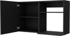 Oklahoma 2 Wall Cabinet - 2 Door Stackable, Black - Pantry Storage for Small Kitchens