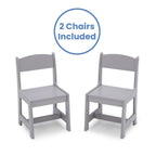 Delta Children MySize Kids Wood Table and Chair Set (2 Chairs Included) - Ideal for Arts & Crafts, Snack Time & More - Greenguard Gold Certified, Grey, 3 Piece Set