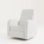 Storkcraft Santa Monica Power Recliner Swivel Glider (Ivory Basketweave) – Effortless Electronic Power Recline, USB-A & USB-C Charger
