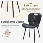Dining Chairs Set of 4, Modern Faux Leather Kitchen & Dining Room Chairs with Metal Legs, Ergonomic Back Support for Home, Restaurant, Cafe, Black