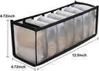 7-Compartment Underwear Storage Box with Breathable Nylon Mesh, Foldable Drawer Organizer for Socks, Lingerie, and Small Clothing Items