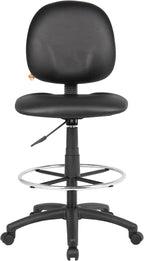 Boss Office Products Stand Up Caressoft Drafting Stool Without Arms in Black (B1690-CS)