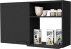 Oklahoma 2 Wall Cabinet - 2 Door Stackable, Black - Pantry Storage for Small Kitchens