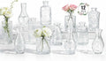 12 Pack Bud Vase in Bulk - BEAHOT Clear Flower Vases for Wedding Decorations, Glass Vase for Table Decorations, Small Vase for Home, Mother's Day, Centerpieces, Party, Office (Clear)