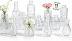 12 Pack Bud Vase in Bulk - BEAHOT Clear Flower Vases for Wedding Decorations, Glass Vase for Table Decorations, Small Vase for Home, Mother's Day, Centerpieces, Party, Office (Clear)