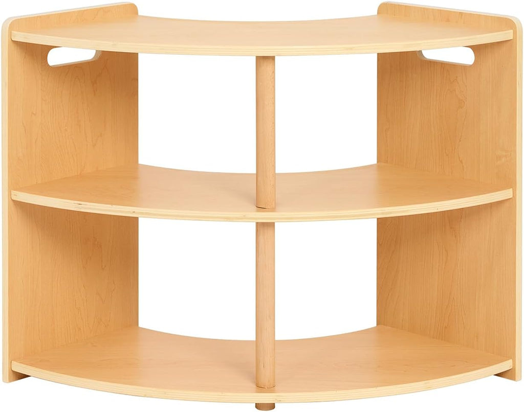 OOOK 2-Tier Montessori Book Shelf, Corner Arc Cabinet with Open Access, Montessori Furniture for Kids Room, Playroom, Nursery, Classroom, Kindergarten