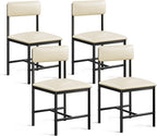 DWVO Dining Room Chairs Set of 4, White Modern Dining Chairs with Upholstered Faux Leather Cushion Seat Backrest, Kitchen Chairs with Metal Legs for Living Room Restaurant