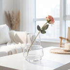 Relexome Clear Glass Flower Vase for Centerpieces Bouquet Flowers Modern Wide Mouth Glass Vase Decorative Bud Vases for Home Decor, Living Room, Kitchen, Dining Table, Entryway 7.3 Inch