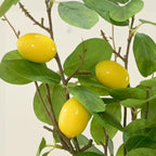 Artificial Lemons Branches 3pcs 27.5inch Lemon Stems for Vases Realistic Fruit Bouquet Faux Lemon Tree Branch Fake Lemons for Kitchen Home Wedding Party Spring Summer Decorations DIY Floral Crafts