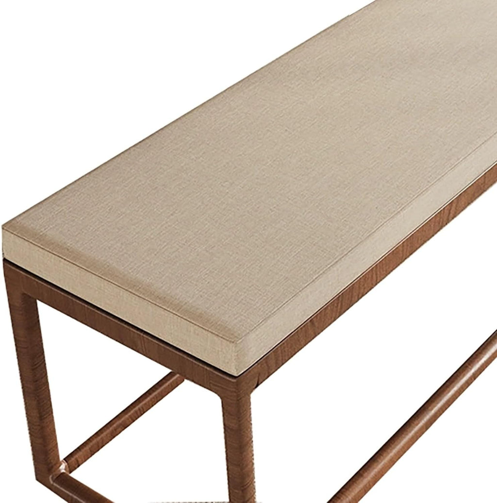 Bench Cushion 2/3 Seater Furniture Seat Cushion 36/40/42/48/60/72 inch High Density Memory Foam Non-Slip Bench Pad for Shoe Bench Rack, Window, Piano, Dining(Dark Beige,200x40x5cm)