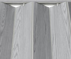 36 x 80 Inch Accordion Door - PVC Foldable Interior Folding Door with Trimmable Height, Track Hardware Kit, Magnetic Closure for Closet Bedroom Room Divider, Grey