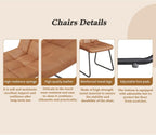 ZckyCine Butterfly Leaf Extendable Dining Table Set 47"-63", Rustic Wood Table with 6 PU Leather Chairs, Modern Scandinavian Dining Room Furniture for Kitchen Apartment