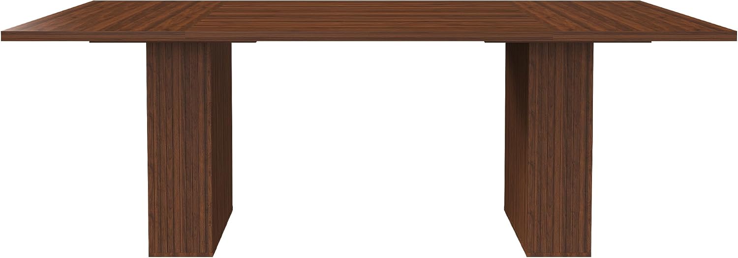 Rectangle Dining Table for 4-6, 78" Modern Dining Room Table with 2-Tier Storage Shelf Wood Rectangle Kitchen Dinner Furniture for Home, Dining Room