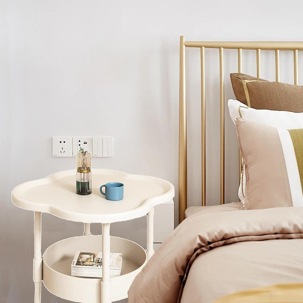 Small Petal-Shaped Side Table, Kids Nightstand, Small Bedside Table, Bedside Shelf, Bathroom Table, Mini Night Stand, Side Table for Bedroom Living Room Bedroom Bathroom